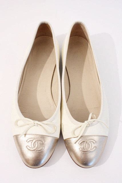 chanel cream ballet flats|vintage chanel ballet flats.